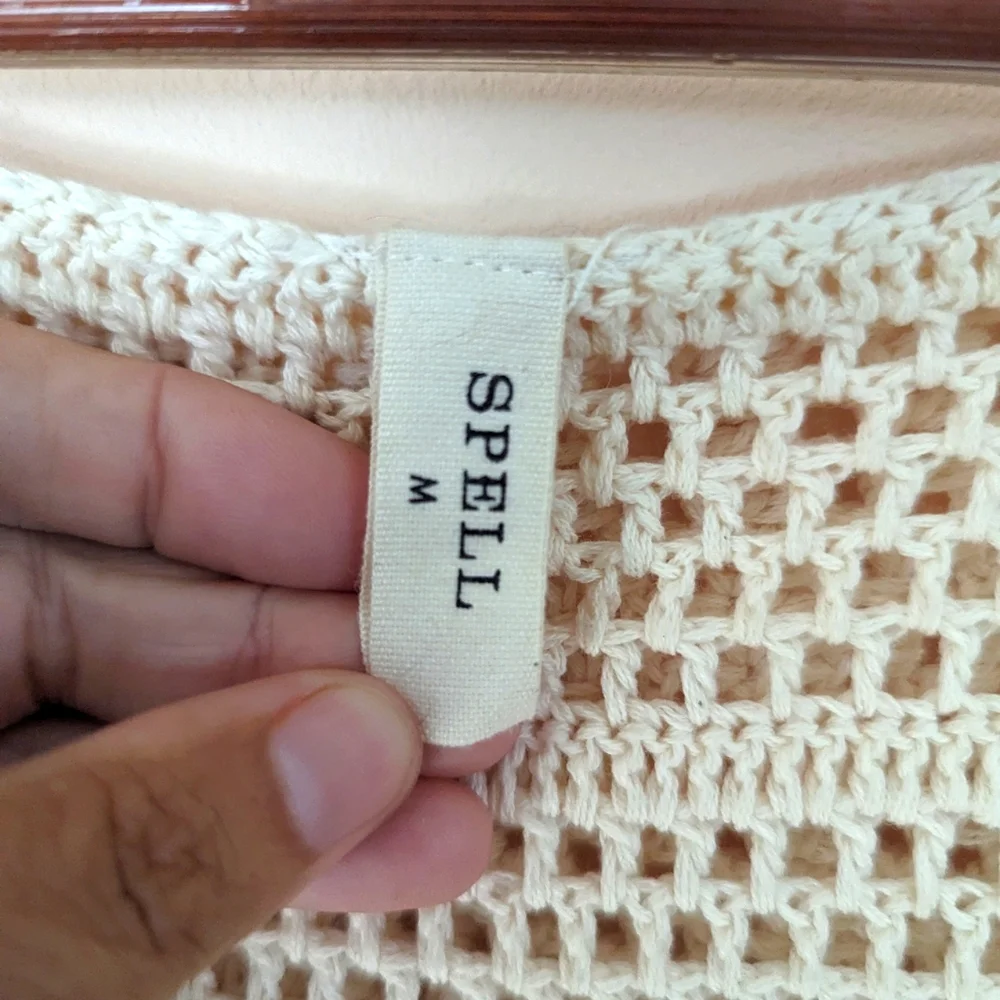 Spell Odette crochet beach coverup M - Picture 7 of 9